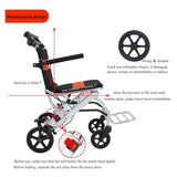 Ultra-Light Portable Folding Wheelchair, Travel-Friendly with Handbrake, 220 lbs Capacity, Ideal for Elderly & Children, 34.2锟�32.6 Unfolded Dimensions