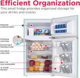 Frigidaire Retro Mini Fridge with Freezer & Side Bottle Opener-Small 2 Door Refrigerator for Office Bar or College Dorm Room-3.1 Cu Ft �� 19��"D x 20.5" W x 33.5" H