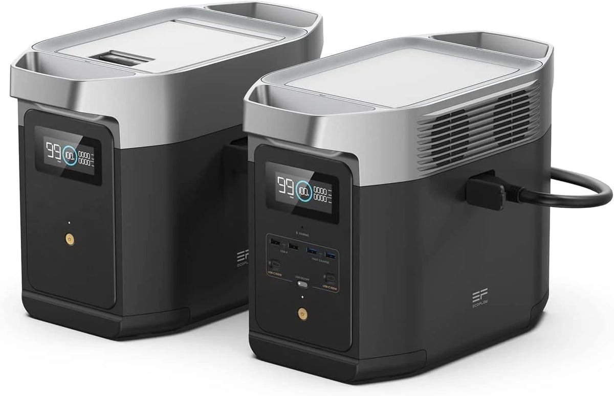 Portable Power Station DELTA 2, 1024Wh LiFePO4 (LFP) Battery, 1800W AC/100W USB-C Output, Solar Generator(Solar Panel Optional) for Home Backup Power, Camping & RVs