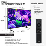Samsung 85�测�� Crystal UHD 4K Smart TV DU7200B with PurColor, HDR, and Tizen OS �� 2024 Model