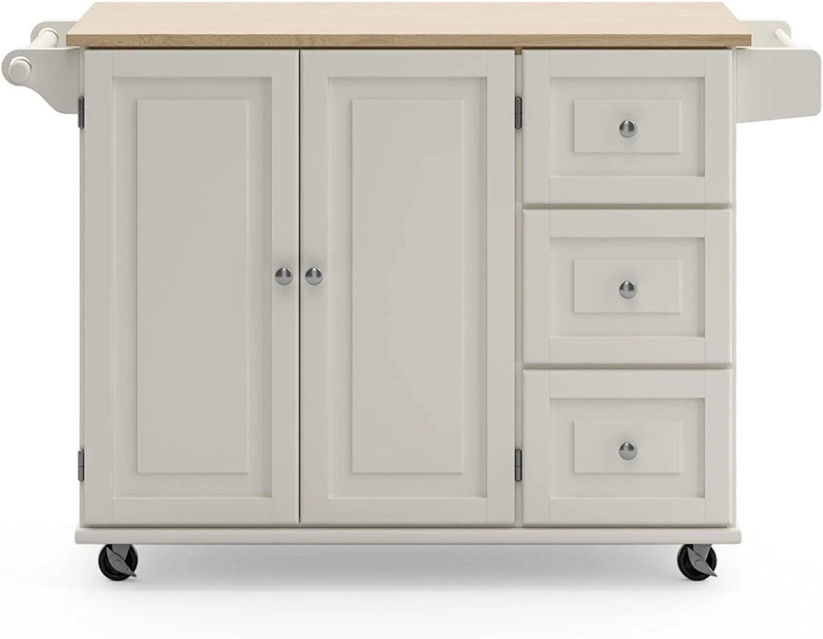 Homestyles Dolly Madison Mobile Kitchen Island Cart, Drop Leaf Breakfast Bar