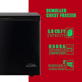 Chest Freezer 5.0Cubic Feet Deep Freezer Freestanding Freezers with 2 Removable Stainless Steel Basket, Mini Freezer Top Open Door Compact Freezer with Electronic Control 41�� to -15��BLACK