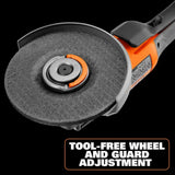 RIDGID 18V Brushless Cordless 4-1/2 in. Paddle Switch Angle Grinder with (2) 4.0 Ah Batteries, Charger, and Bag R86047B-AC93044SBN