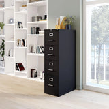 STAPLES 4-Drawer File Cabinet, Lockable, Black, 25"D x 15"W
