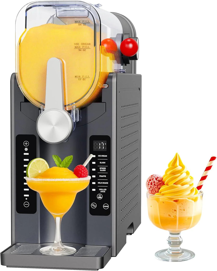 Slushie Machine: No Ice Needed All-in-One Slushy Maker for Home, Real-Time Temp Display, Auto-Clean, 6 Preset | Frozen Margaritas, Cocktails, Frapp茅s, Ice Cream, Smoothies, Milkshakes,Summer Parties
