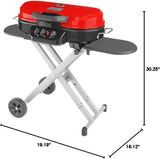 RoadTrip Portable Stand-Up Propane Grill with 3 Adjustable Burners & Instastart Ignition, 20,000 BTUs of Power for Outdoor Cooking