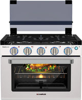 RV liquefied gas stove 21 inches high, a liquefied gas stove oven with 3 burners, suitable for RVs, apartments, mobile homes, made of stainless steel material