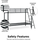 DHP Dusty Twin Over Full Metal Bunk Bed, Off White
