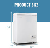 Chest Freezer 5.0Cubic Feet Deep Freezer Freestanding Freezers with 2 Removable Stainless Steel Basket, Mini Freezer Top Open Door Compact Freezer with Electronic Control 41�� to -15��BLACK
