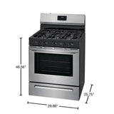 Frigidaire 30 in. 5 Burner Freestanding Gas Range in Stainless Steel FCRG3052AS