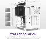 H9 Flow Dual-Chamber ATX Mid-Tower PC Gaming Case – High-Airflow Perforated Top Panel – Tempered Glass Front & Side Panels – 360mm Radiator Support – Cable Management – White