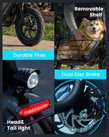 Electric Scooter with Large Basket, 550W Motor