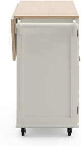 Homestyles Dolly Madison Mobile Kitchen Island Cart, Drop Leaf Breakfast Bar