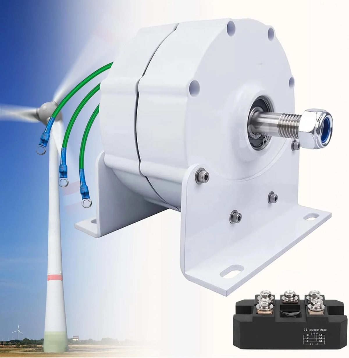 12000W Low RPM Permanent Magnet Generator 12V 24V 48V 120V 220V, Free Energy Gearless Permanent Magnet Generator Motor DIY for Wind Turbine Water Turbine,12V