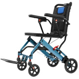 Ultra-Light Portable Folding Wheelchair, Travel-Friendly with Handbrake, 220 lbs Capacity, Ideal for Elderly & Children, 34.2锟�32.6 Unfolded Dimensions