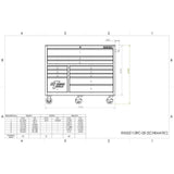 Extreme Tools THD Series 55 in. 12-Drawer Roller Cabinet Tool Chest in Blue THD552112RCBL