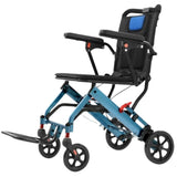 Ultra-Light Portable Folding Wheelchair, Travel-Friendly with Handbrake, 220 lbs Capacity, Ideal for Elderly & Children, 34.2锟�32.6 Unfolded Dimensions