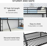 DHP Dusty Twin Over Full Metal Bunk Bed, Off White
