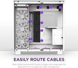 H9 Flow Dual-Chamber ATX Mid-Tower PC Gaming Case – High-Airflow Perforated Top Panel – Tempered Glass Front & Side Panels – 360mm Radiator Support – Cable Management – White