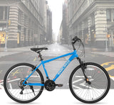 26/27.5 Inch Mountain Bike, Mens Womens MTB with 21 Speeds, High-Tensile Steel Frame, V Brake, Hardtail Bicycle for Adults