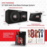12�测�� 1200W Dual Car Subwoofer Package with Amplifier & Installation Kit