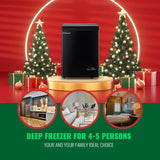 Chest Freezer 5.0Cubic Feet Deep Freezer Freestanding Freezers with 2 Removable Stainless Steel Basket, Mini Freezer Top Open Door Compact Freezer with Electronic Control 41�� to -15��BLACK