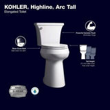 Extra Tall Highline Arc Complete Solution 2-piece 1.28 GPF Single Flush Elongated Toilet in White (Seat Included) 78305-0
