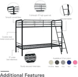 DHP Dusty Twin Over Full Metal Bunk Bed, Off White