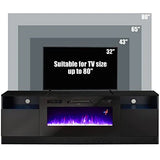 Fireplace TV Stand with 36" Electric Fireplace, LED Light Entertainment Center