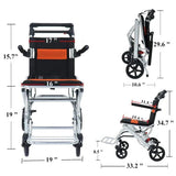 Ultra-Light Portable Folding Wheelchair, Travel-Friendly with Handbrake, 220 lbs Capacity, Ideal for Elderly & Children, 34.2锟�32.6 Unfolded Dimensions