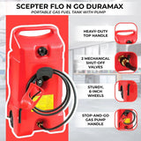 14 Gallon Portable Gas Fuel Tank with Pump, 2 Pack, Red