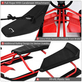 Snow Racer Sled, Ski Sled Slider Board with Twin Brakes