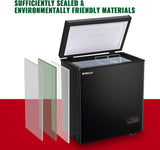 Chest Freezer 5.0Cubic Feet Deep Freezer Freestanding Freezers with 2 Removable Stainless Steel Basket, Mini Freezer Top Open Door Compact Freezer with Electronic Control 41�� to -15��BLACK