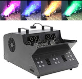 TC-Home 3 IN 1 Stage Fog Bubble Machine with 18 RGB LED light DMX Stage Lighting Fogger Effect w/ 2 Bubble Fans