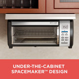 BLACK DECKER SpaceMaker Under Counter Toaster Oven, Digital Controls, Black/Stainless Steel, Fits 9锟芥�锟斤拷 Pizza or 4 Slices