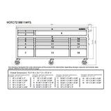 Husky 72 in. 18-Drawer Mobile Workbench with Solid Wood Top in Gloss Blue
