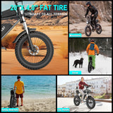 Electric Bike for Adults Ridstar, 1200W 30mph Moutain Bike,48V 15.6AH Battery E-Bike,20" Fat Tire Electric Motorcycle,Electric Bicycle 7 Speed Full Suspension
