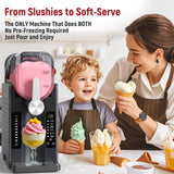 Slushie Machine: No Ice Needed All-in-One Slushy Maker for Home, Real-Time Temp Display, Auto-Clean, 6 Preset | Frozen Margaritas, Cocktails, Frapp茅s, Ice Cream, Smoothies, Milkshakes,Summer Parties