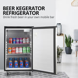 Beer Kegerator, Dual Tap Draft Beer Dispenser, Full Size Stainless Steel Keg Refrigerator With Drip Tray, CO2 Cylinder, 32掳F- 50掳F Temperature Control, 170L