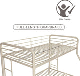 DHP Dusty Twin Over Full Metal Bunk Bed, Off White
