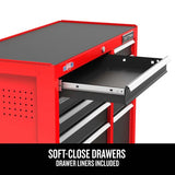 2000 Series 26-in W x 36.5-in H 5-Drawer Steel Rolling Tool Cabinet (Red)