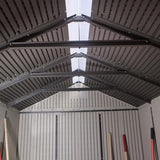 A 12-foot-long outdoor storage rack
