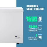 Chest Freezer 5.0Cubic Feet Deep Freezer Freestanding Freezers with 2 Removable Stainless Steel Basket, Mini Freezer Top Open Door Compact Freezer with Electronic Control 41�� to -15��BLACK
