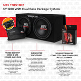 12�测�� 1200W Dual Car Subwoofer Package with Amplifier & Installation Kit