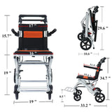 Ultra-Light Portable Folding Wheelchair, Travel-Friendly with Handbrake, 220 lbs Capacity, Ideal for Elderly & Children, 34.2锟�32.6 Unfolded Dimensions