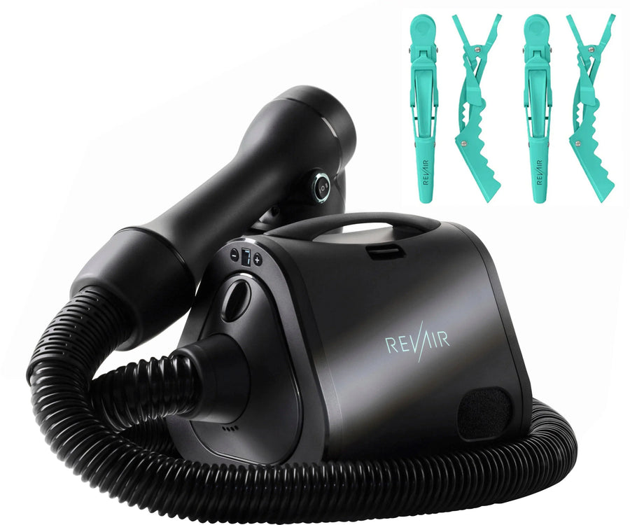 Reverse-Air Hair Dryer with Hair Clips �� Black