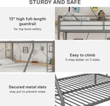 DHP Dusty Twin Over Full Metal Bunk Bed, Off White