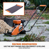 Electric Compactor Plate - Ideal For Levelling Pavement, Artificial Turf Ground Preparation, Patio, Blockwork, Sand, Soil & More