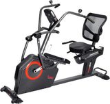 Sunny Health & Fitness Electromagnetic Recumbent Cross Trainer Exercise Elliptical Bike w/Arm Exercisers, Easy Access Seat & Exclusive SunnyFit搴� App Enhanced Bluetooth Connectivity - SF-RBE4886SMART锟斤拷