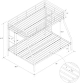 DHP Dusty Twin Over Full Metal Bunk Bed, Off White